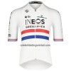 Set Fietsshirt + Korte Koersbroek 2022 INEOS Grenadiers Version Britse Kampioenschap Wit